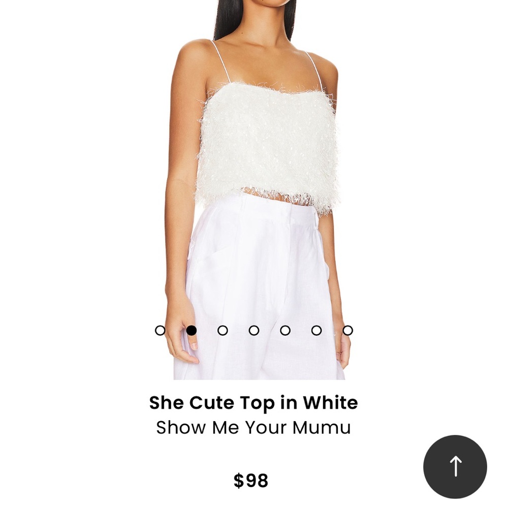 Show me Your Mumu white fringe crop